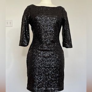 Black sequin mini dress